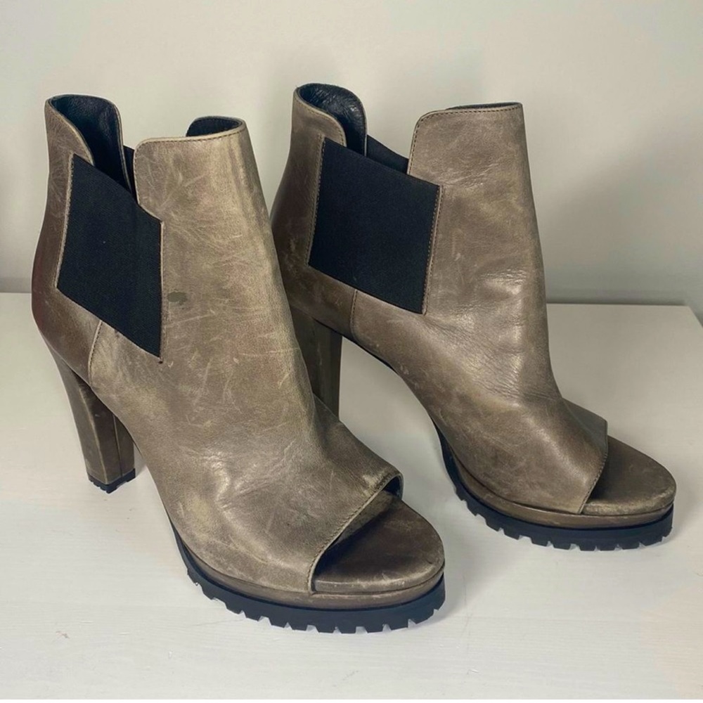 ONE DAY SALE All Saints Distressed Peep Toe Boots, size 7.5